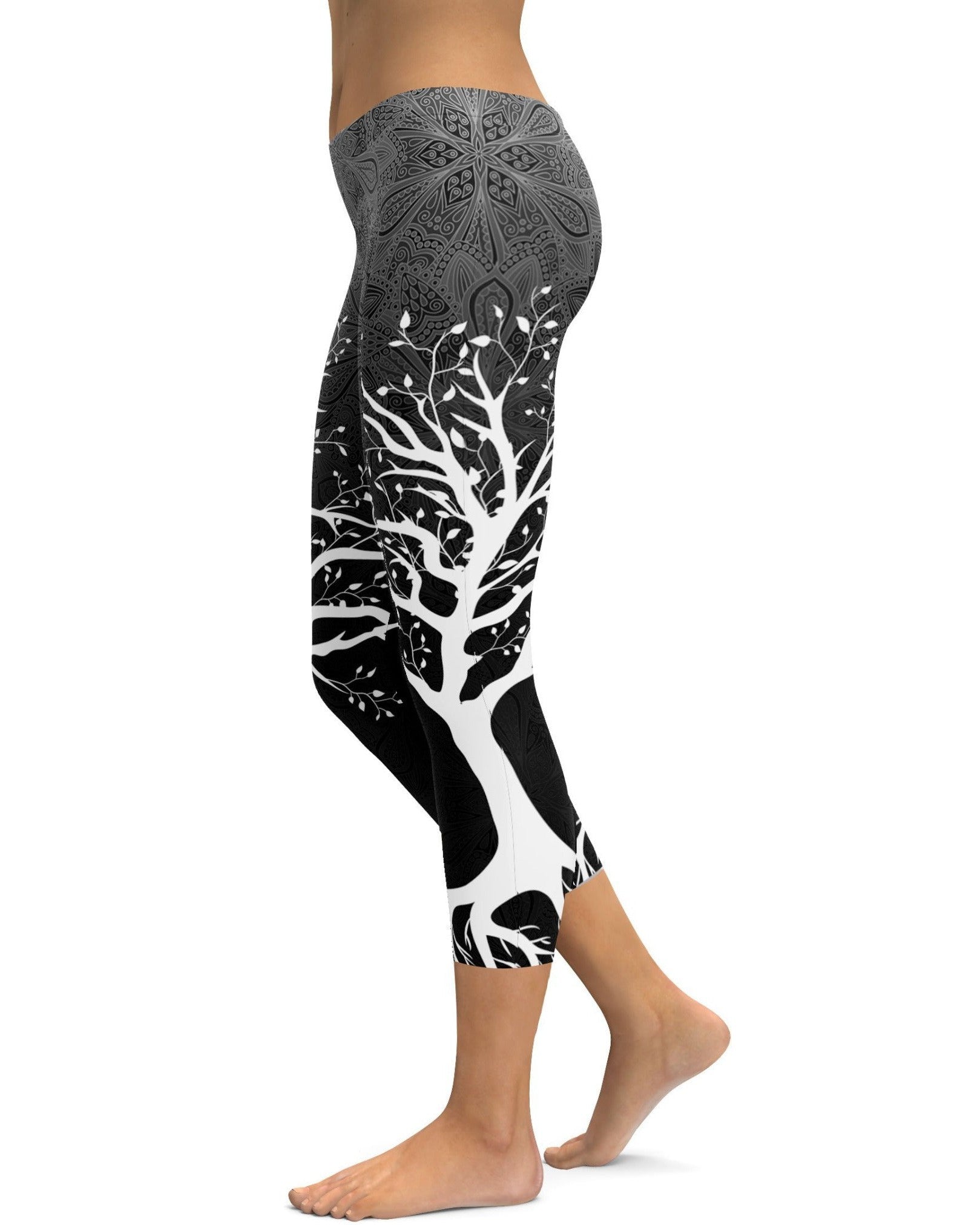 Dark Tree of Life Capris - GearBunch Leggings / Yoga Pants
