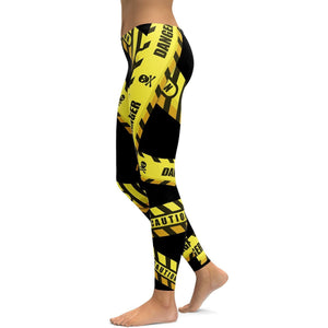 Caution Tape Leggings - GearBunch