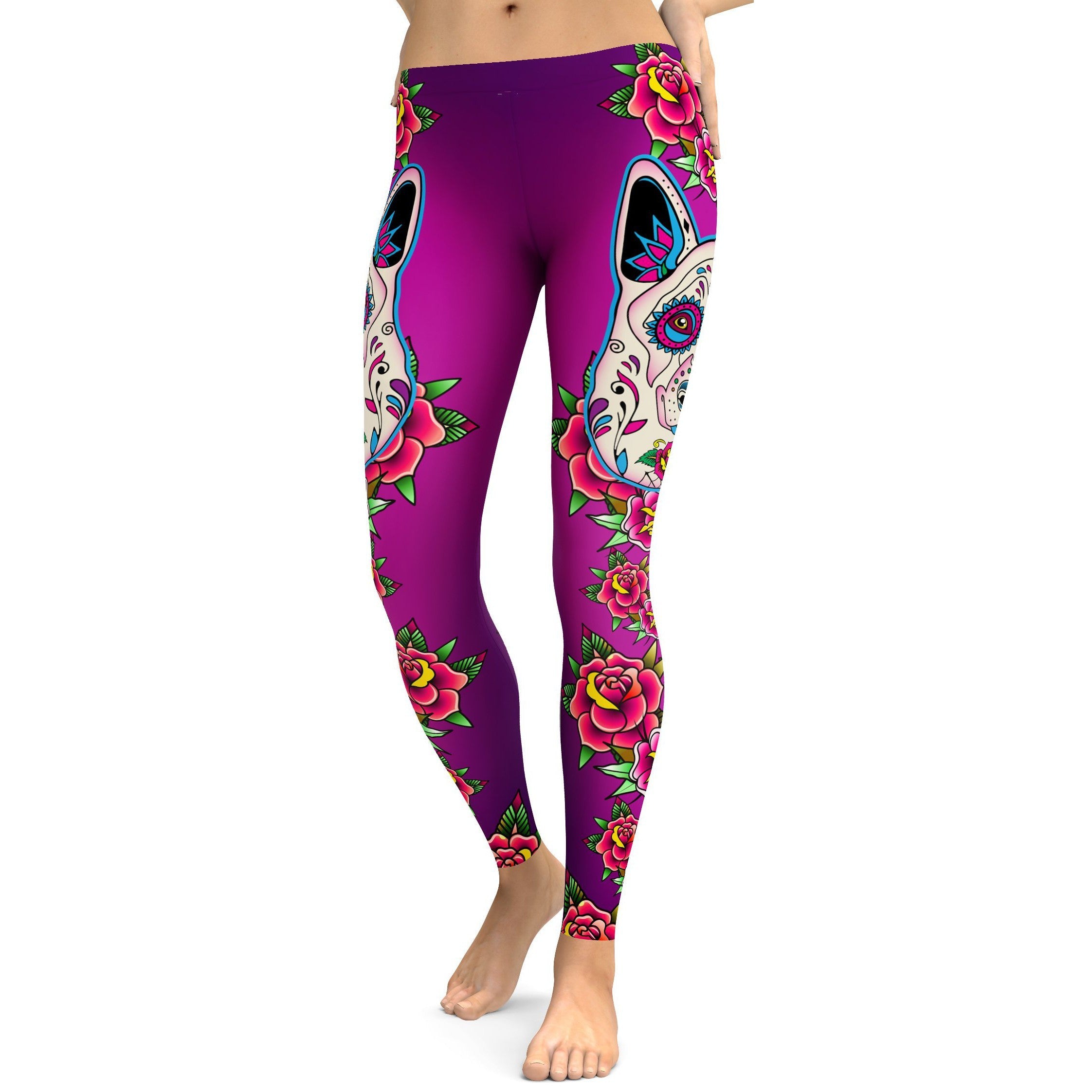 Sugar Skull German Shepherd Leggings