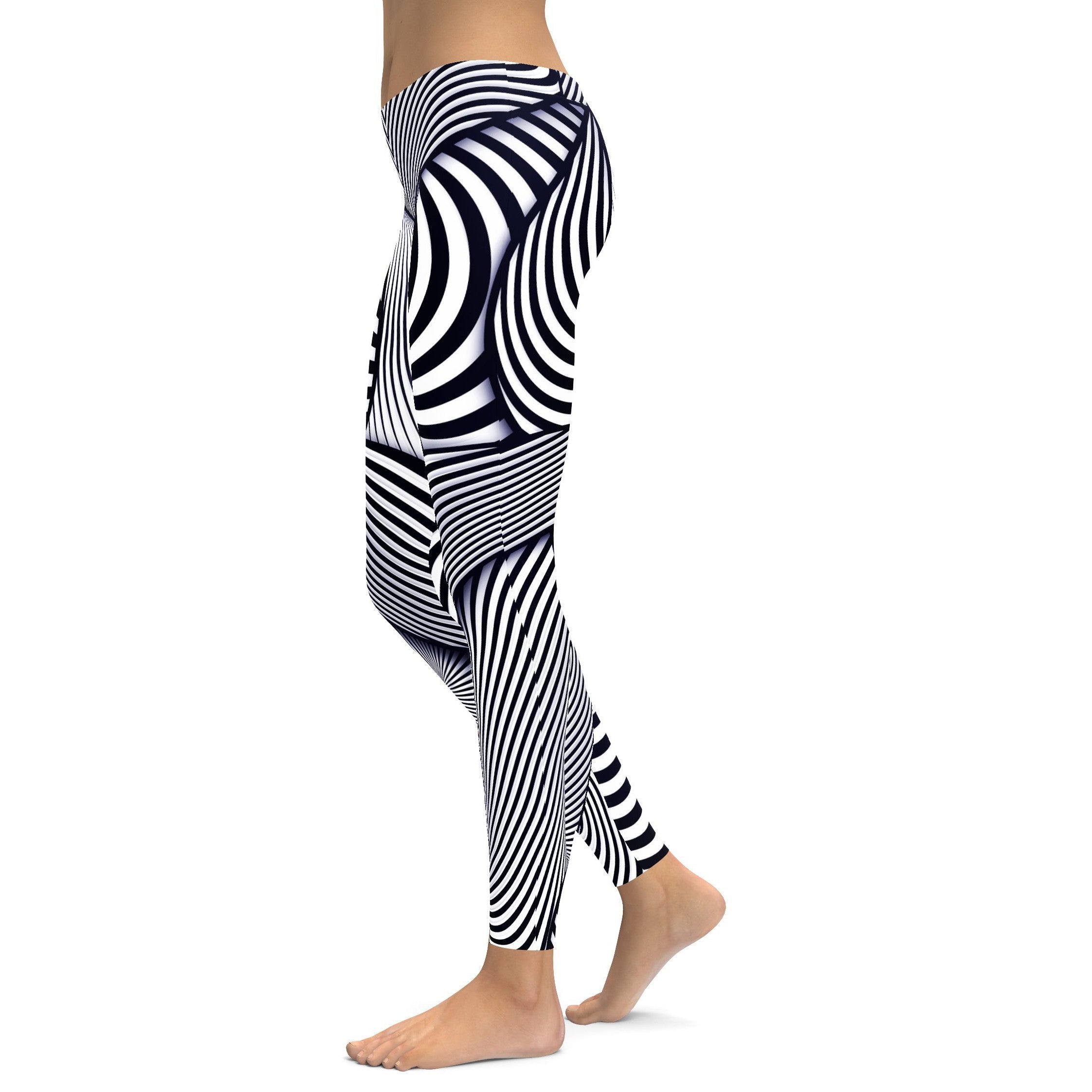 Optical Illusion Stripes Leggings