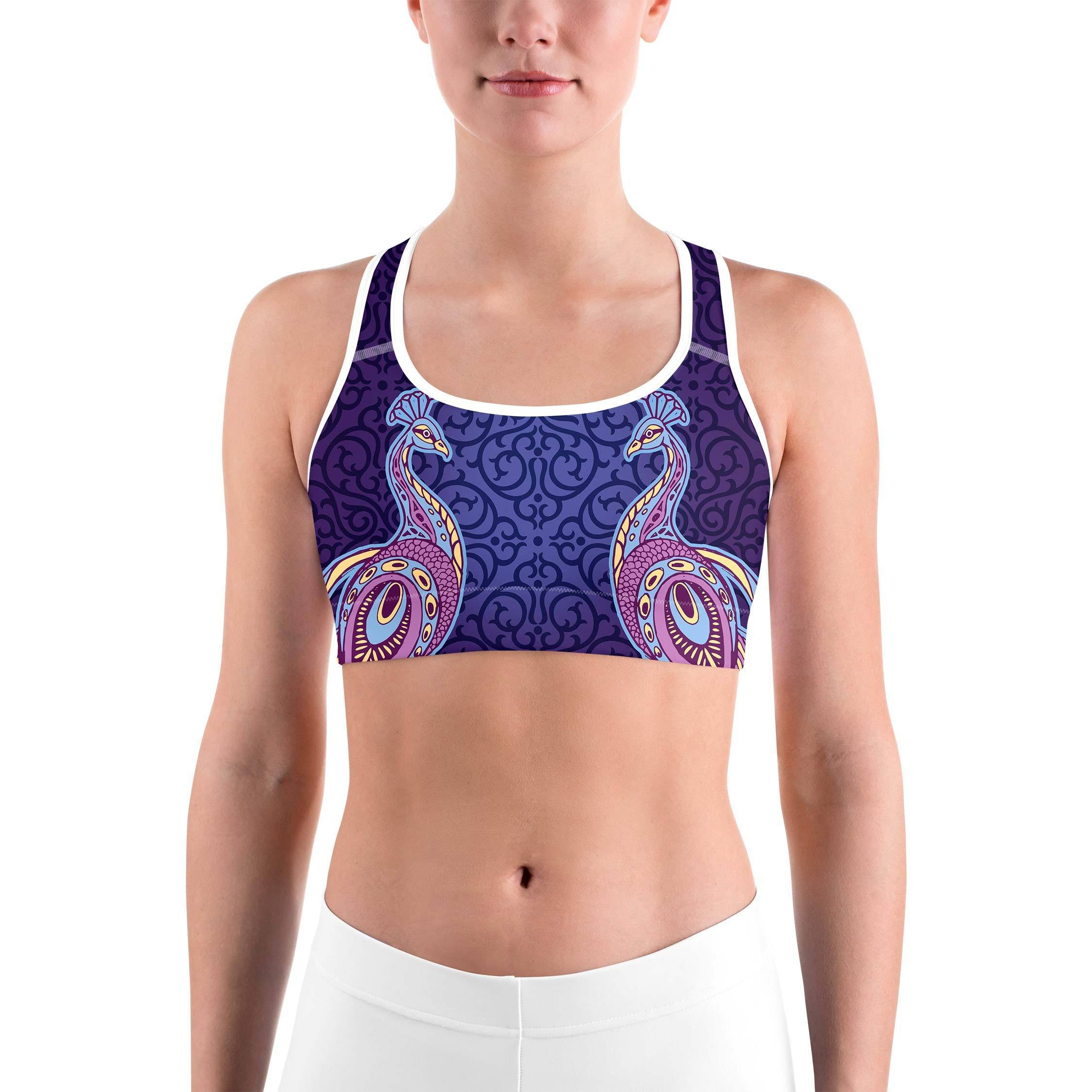 Ornamental Peacock Sports Bra