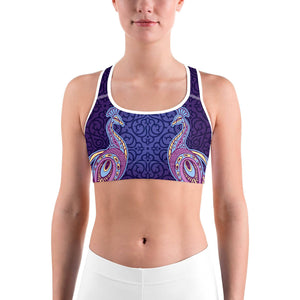 Ornamental Peacock Sports Bra