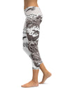 B&W Tattooed Dragon Capris - GearBunch Leggings / Yoga Pants