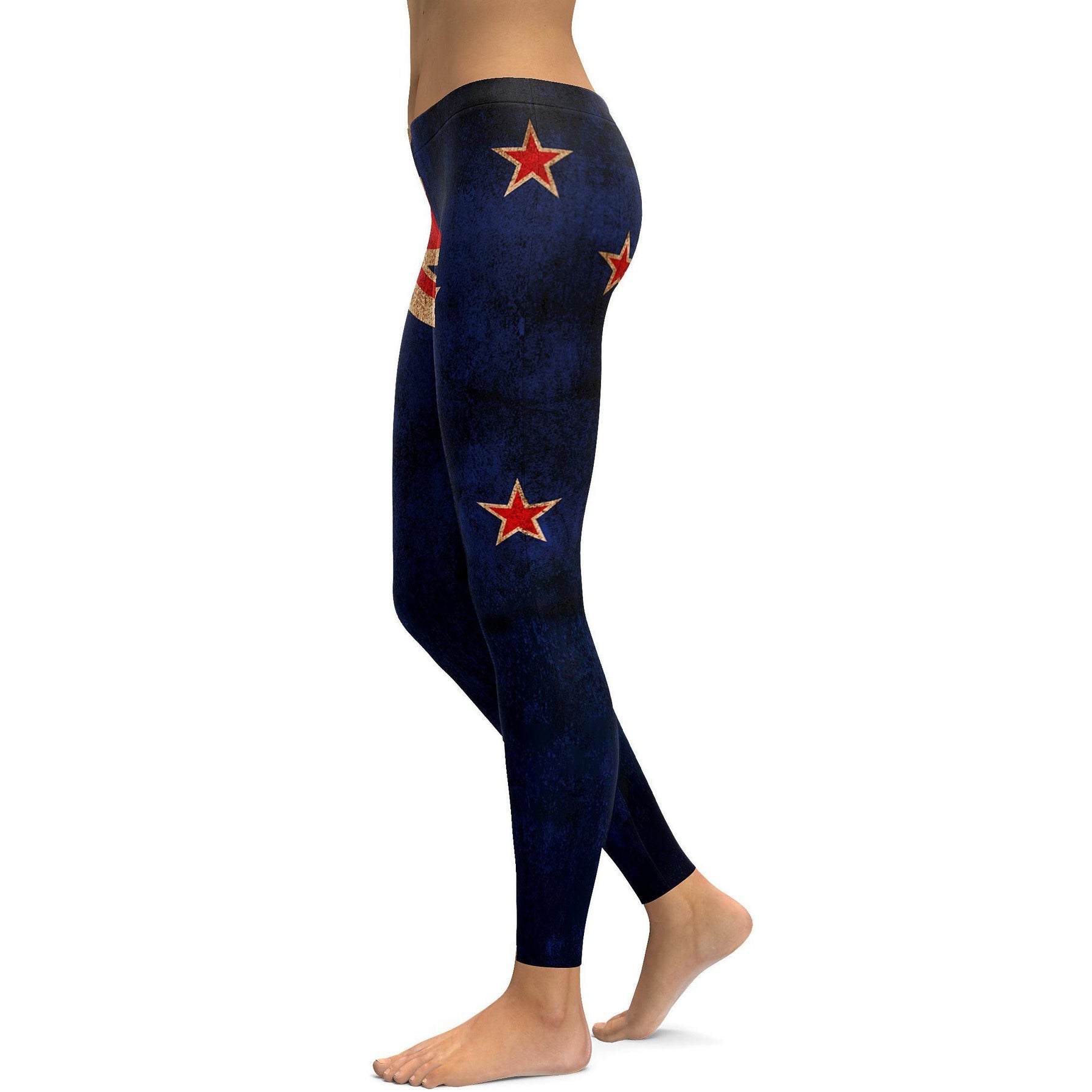 Grunge New Zealand Flag Leggings - GearBunch Leggings / Yoga Pants