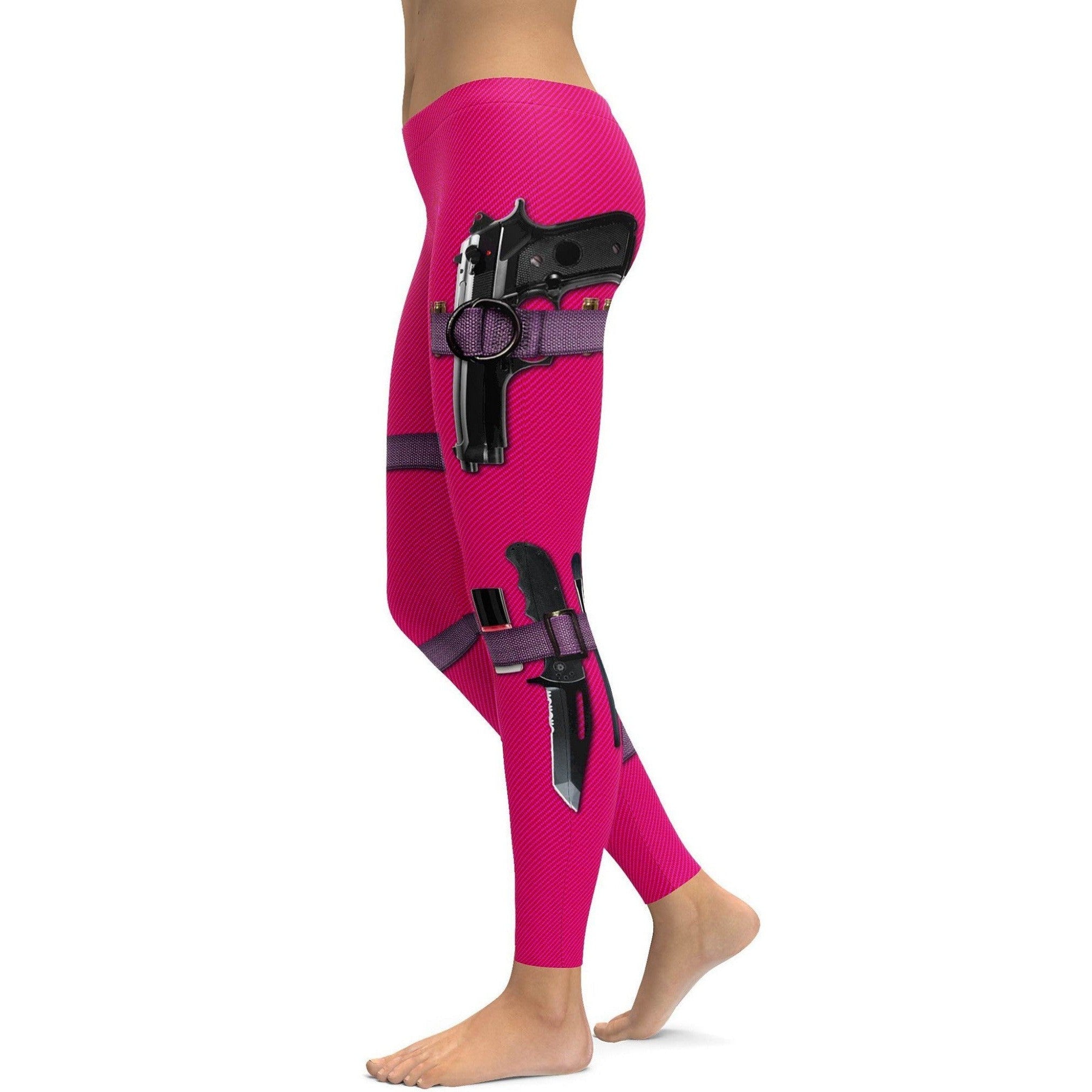 Guns & Make-up Hot Pink Leggings - GearBunch