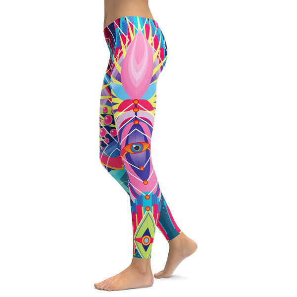Women's kawaii colorful leggings front view