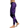 Womens workout and yoga Purple Ornamental Skull Leggings