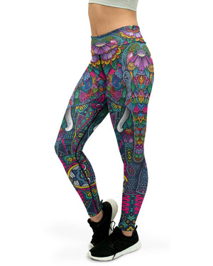 High-Waisted Seam Detail Yoga Pants with Pockets - malisun