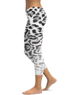 Ombre Snow Leopard Skin Capris - Gearbunch