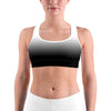 Ombre White to Black Sports bra - Gearbunch