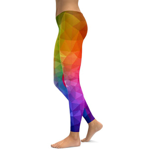 Rainbow Polygon Leggings - GearBunch Leggings / Yoga Pants