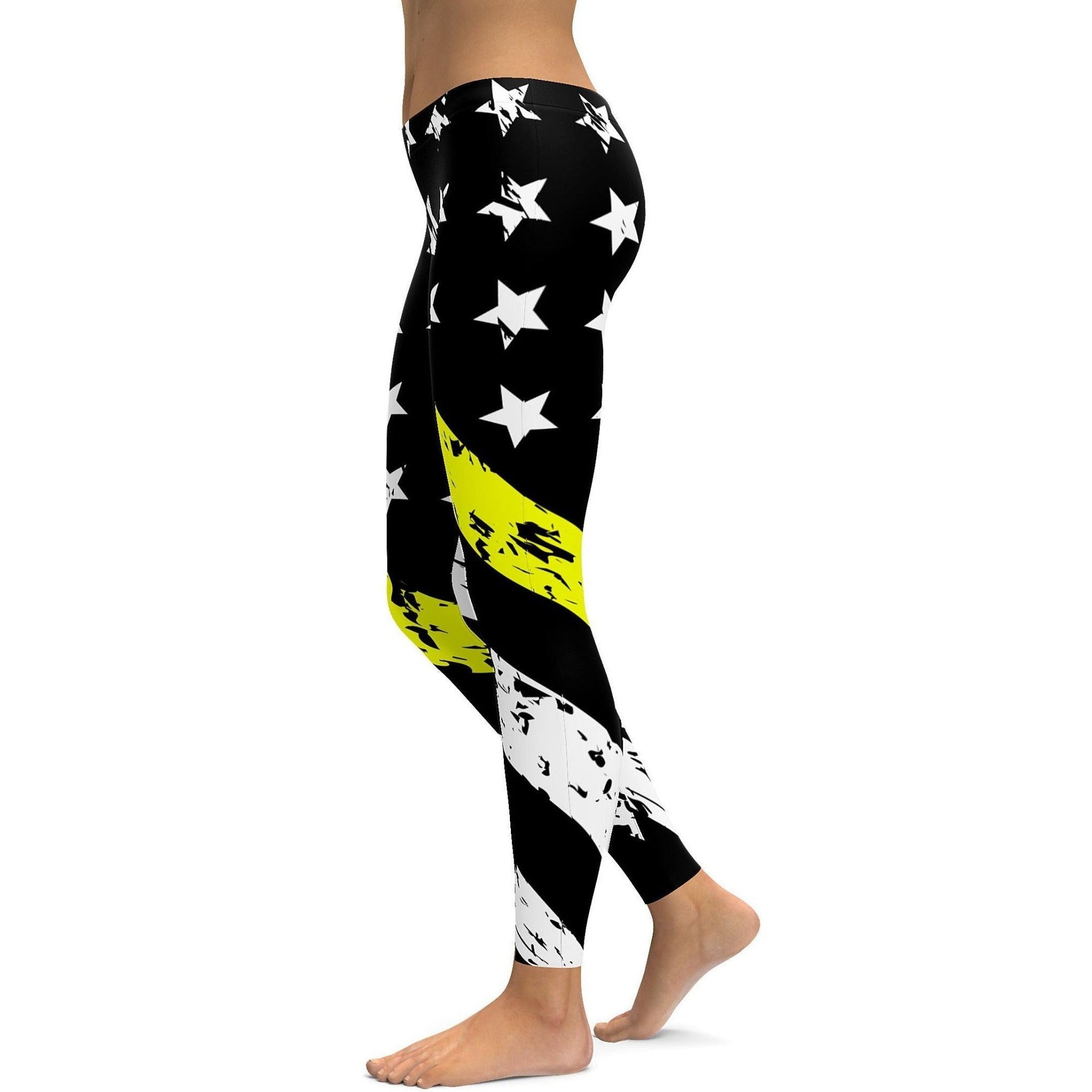 Thin Yellow Line Leggings - GearBunch