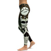Women's zombie pinup girl printed leggings front view
