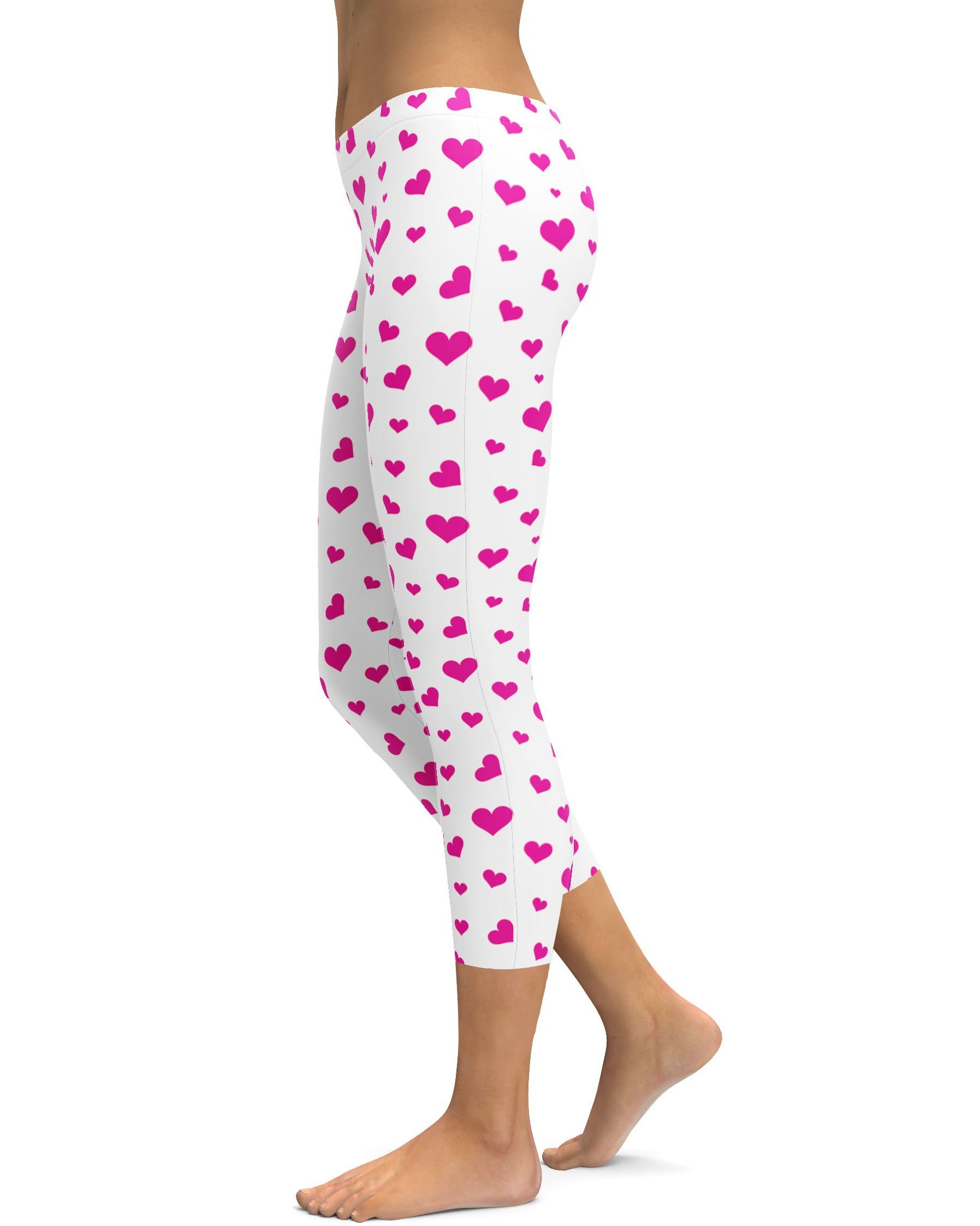 Pink Hearts Capris - Gearbunch