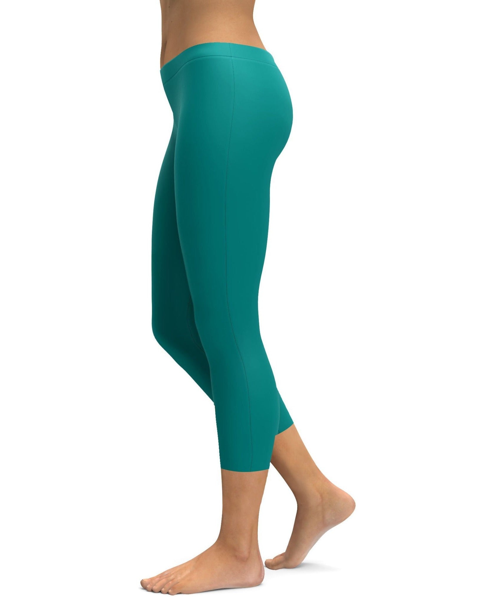 Solid Teal Capris - Gearbunch