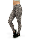 Black Faux Lace Yoga Pants - GearBunch Leggings / Yoga Pants