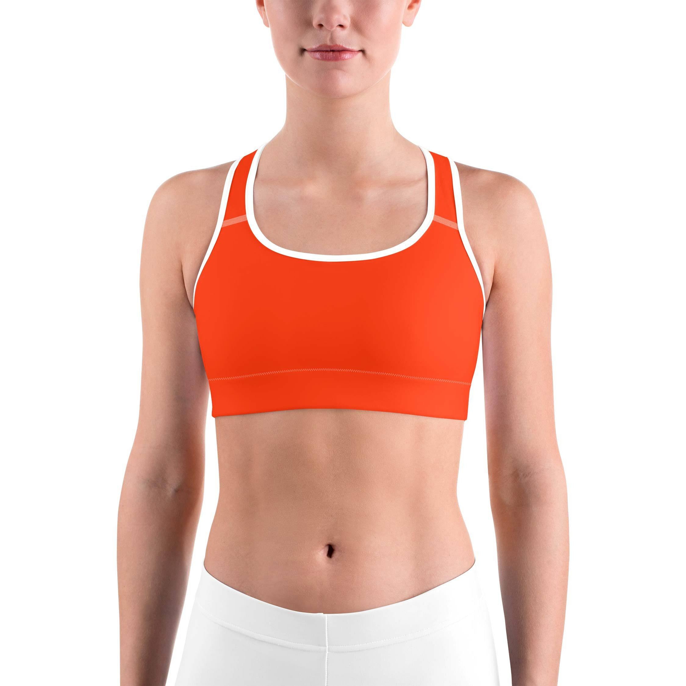 Solid Hot Orange Sports bra