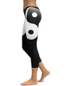 Women's yin yang inspired capris front view