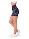 Psychedelic Neon Paint Yoga Shorts Gearbunch