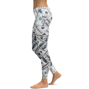 100 Dollar Bills Leggings - GearBunch Leggings / Yoga Pants