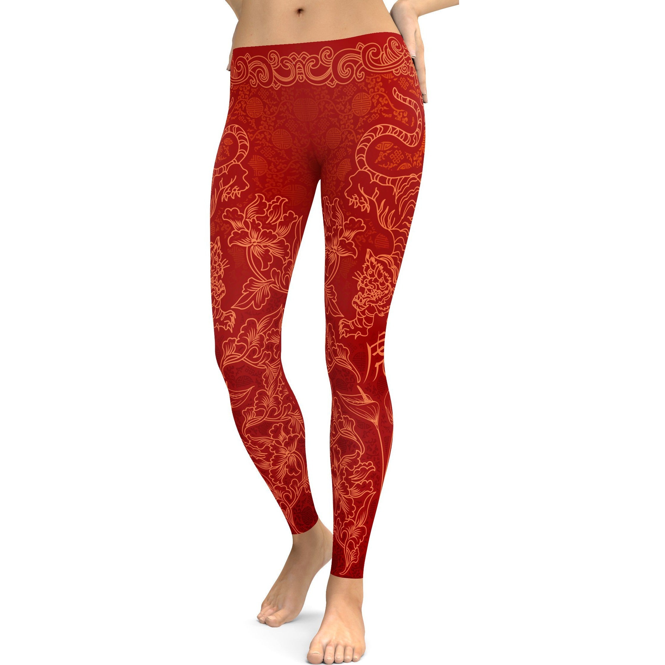 Chinese Zodiac Tiger Leggings - GearBunch Leggings / Yoga Pants