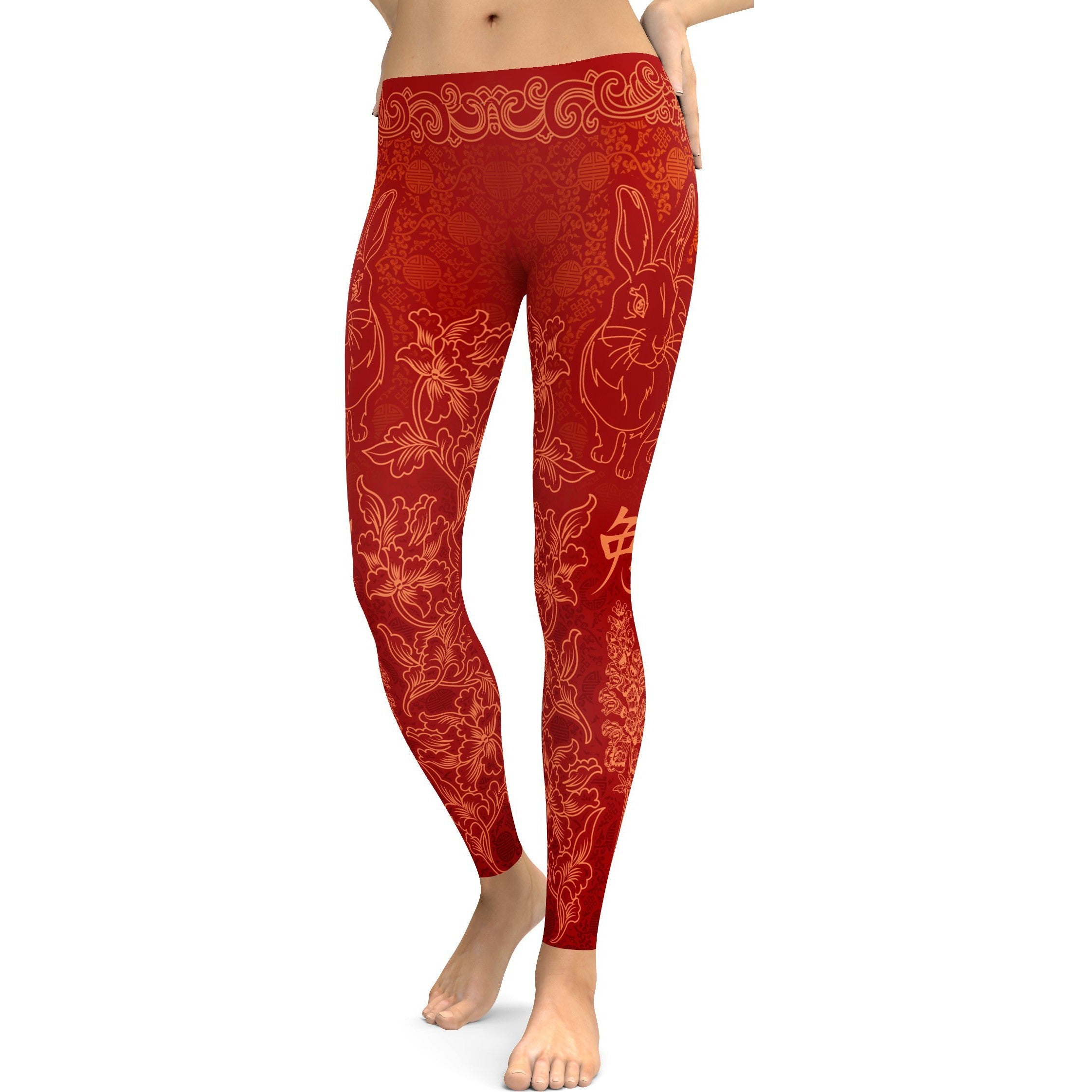 Chinese Zodiac Rabbit Leggings - GearBunch Leggings / Yoga Pants