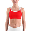 Solid Hot Red Sports Bra