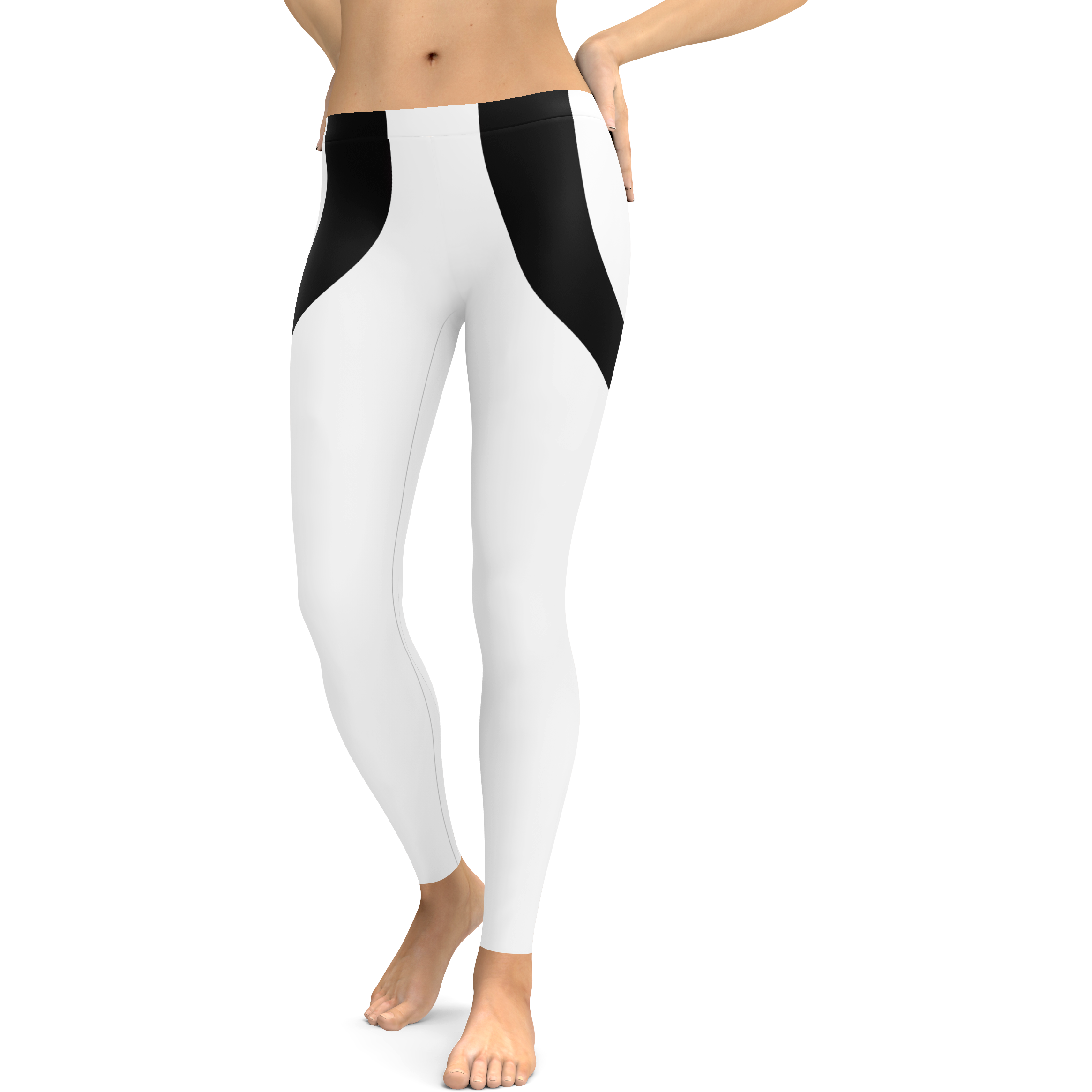 Black Heart Shaped White Leggings 