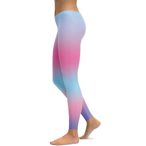 Rainbow Pastel Blue & Pink Leggings - GearBunch Leggings / Yoga Pants