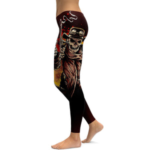 Cowboy Skeleton Leggings - GearBunch Leggings / Yoga Pants