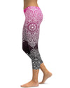 Pink to Black Mandala Capris - Gearbunch