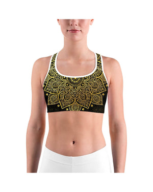 Faux Golden Mandala Sports bra