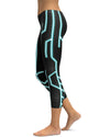 Blue Speedster Capris - GearBunch Leggings / Yoga Pants