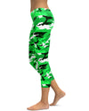 Lime Green Camo Capris - GearBunch Leggings / Yoga Pants