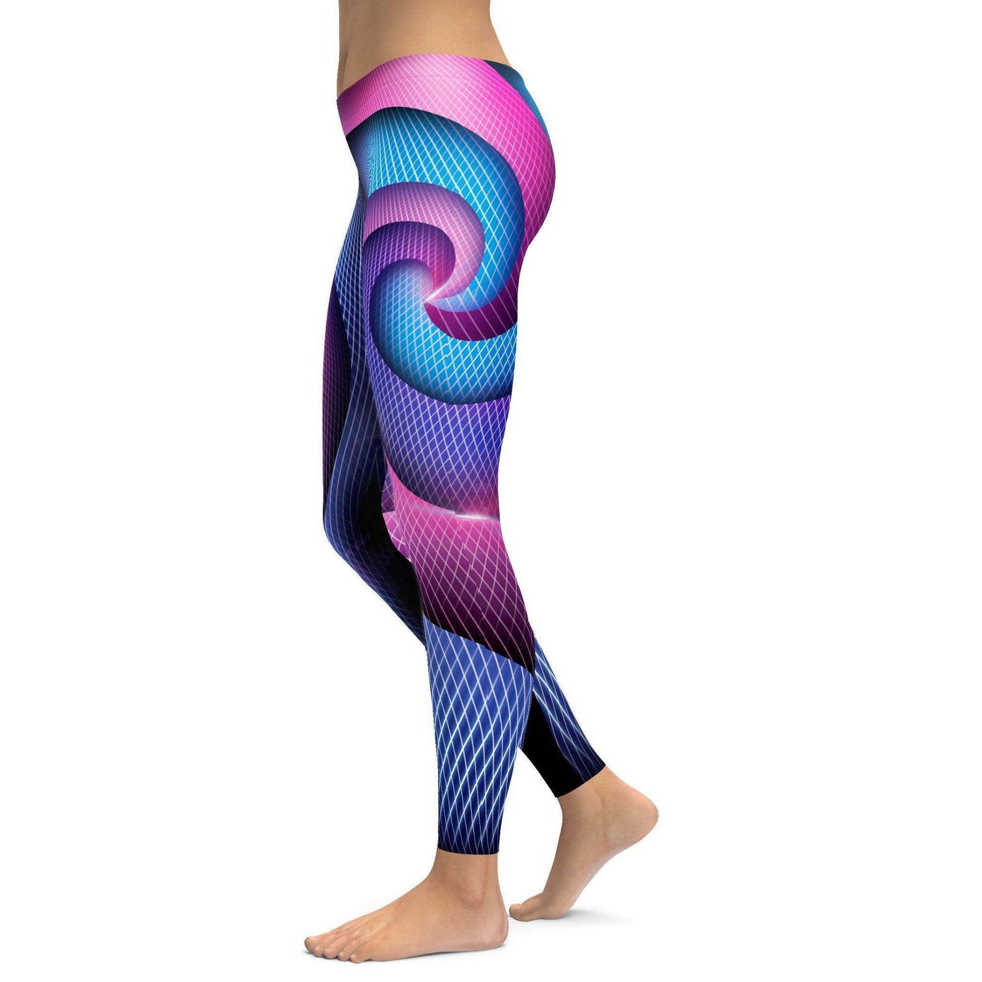 Optical Illusion Colorful Swirls Leggings - Gearbunch