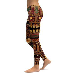 Hawaiian Tiki Masks Leggings - Gearbunch