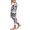 Womens Workout Yoga Pink Floral Skulls Leggings Black/Pink/Grey | Gearbunch.com