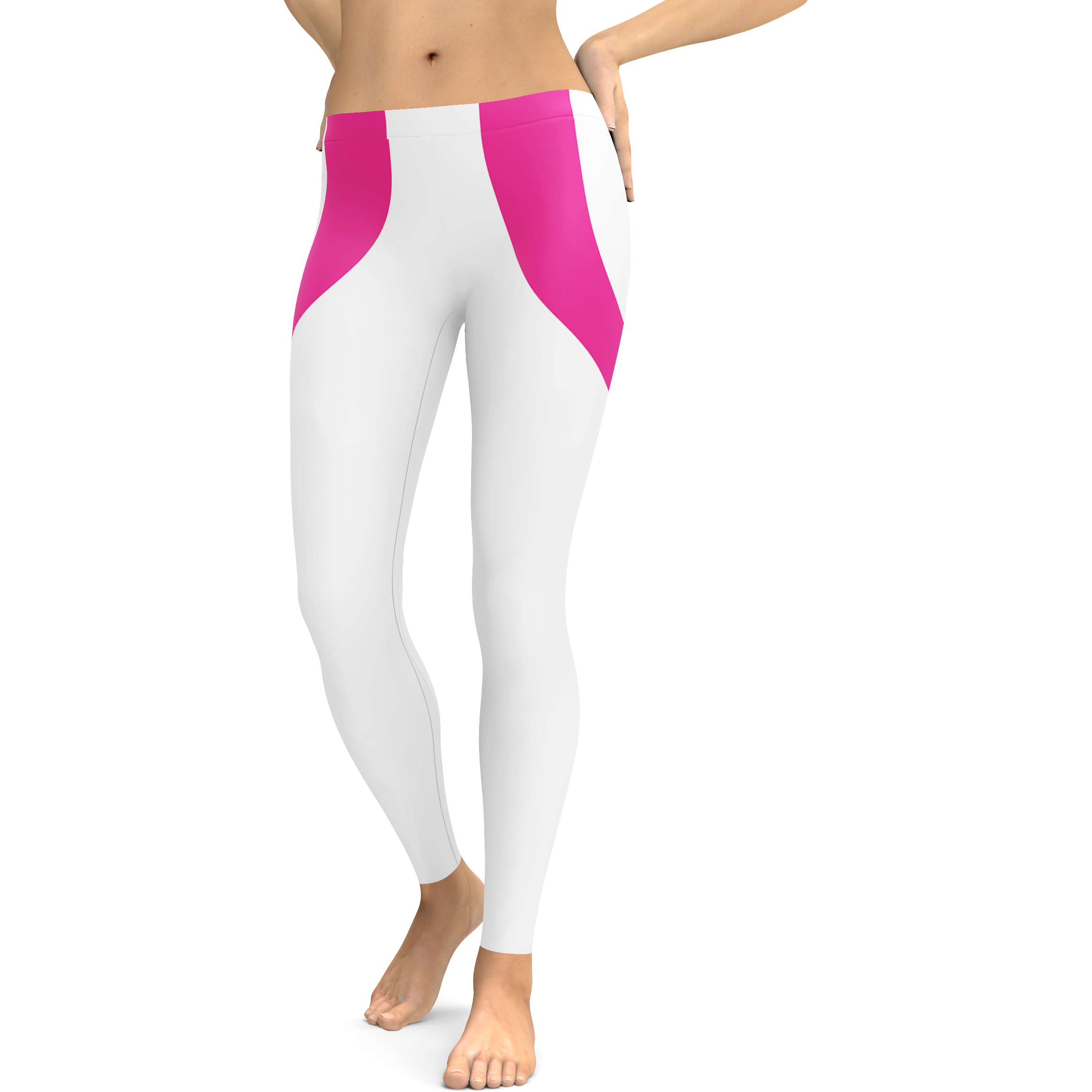 Pink Heart Shaped White Leggings - Gearbunch