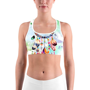 Watercolor Dreamcatcher Sports bra