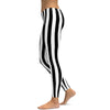 Women's beetlejuice inspired striped leggings front view