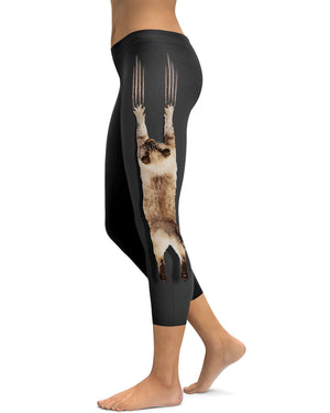 Scratching Cat Capris - Geabunch