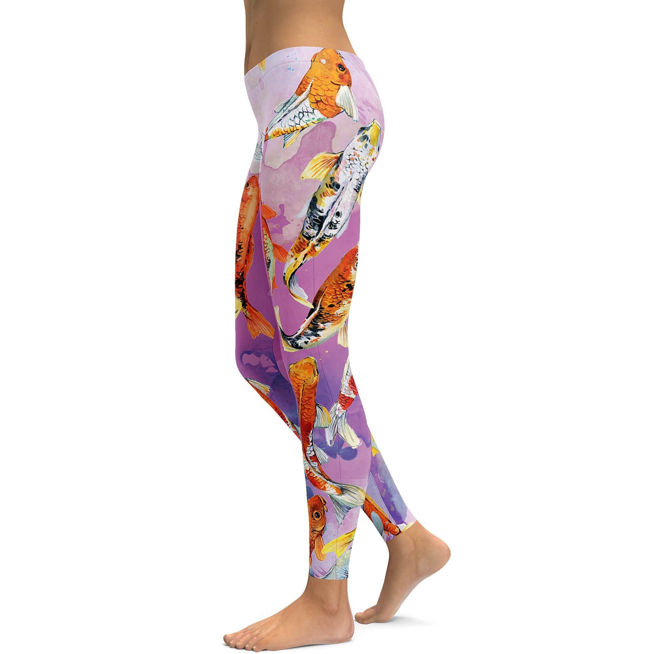 Watercolor Koi Fish Leggings - GearBunch Leggings / Yoga Pants