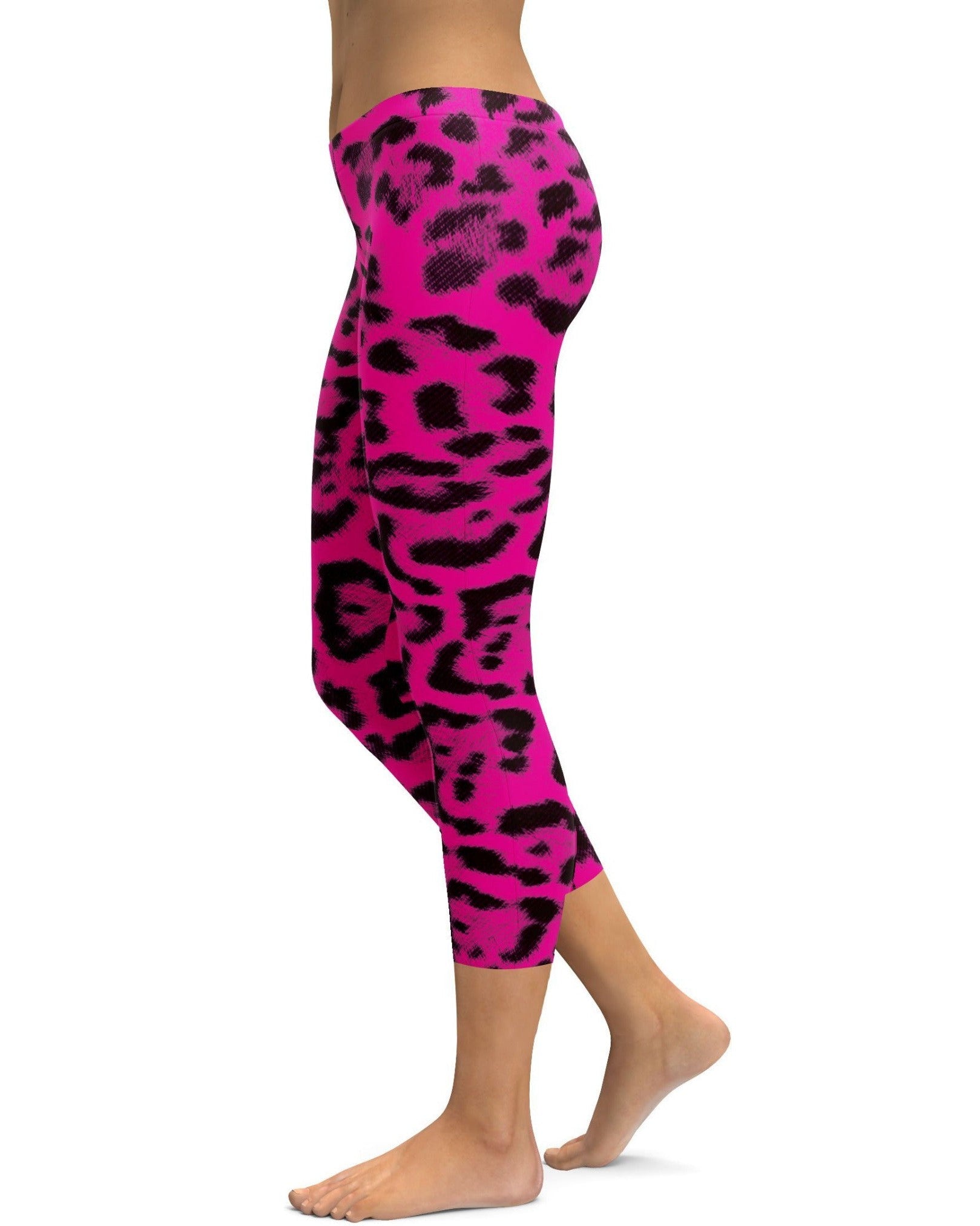 Pink Leopard Skin Capris - Gearbunch