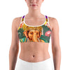 Women's Lord Ganesha printed sports bra front view