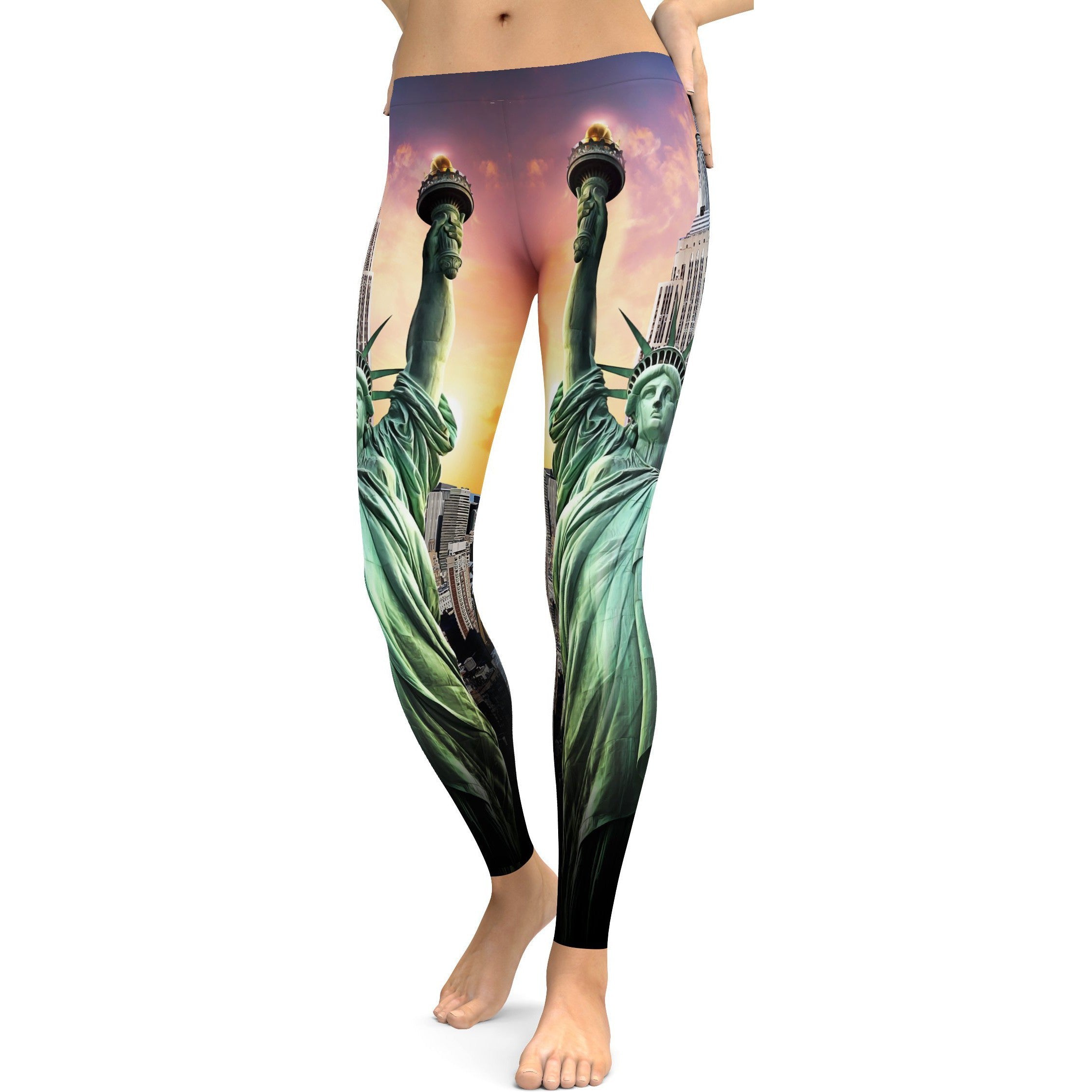 NYC Statue of Liberty Leggings - GearBunch Leggings / Yoga Pants