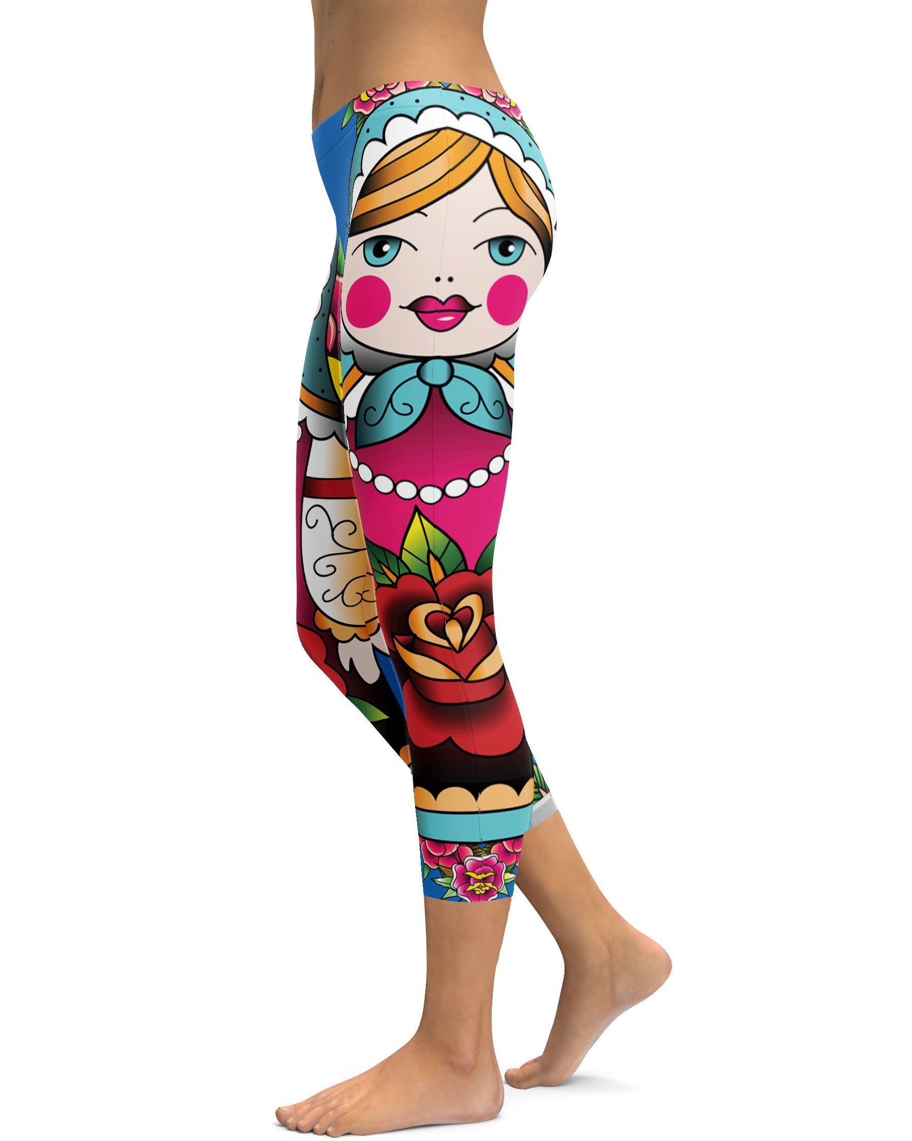 Russian Matryoshka Doll Capris - GearBunch Leggings / Yoga Pants