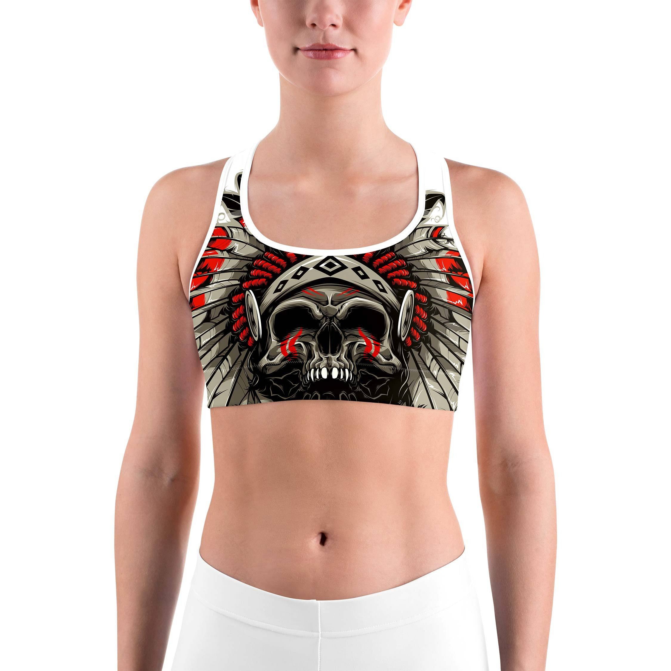 Native Chief Skull Sports bra