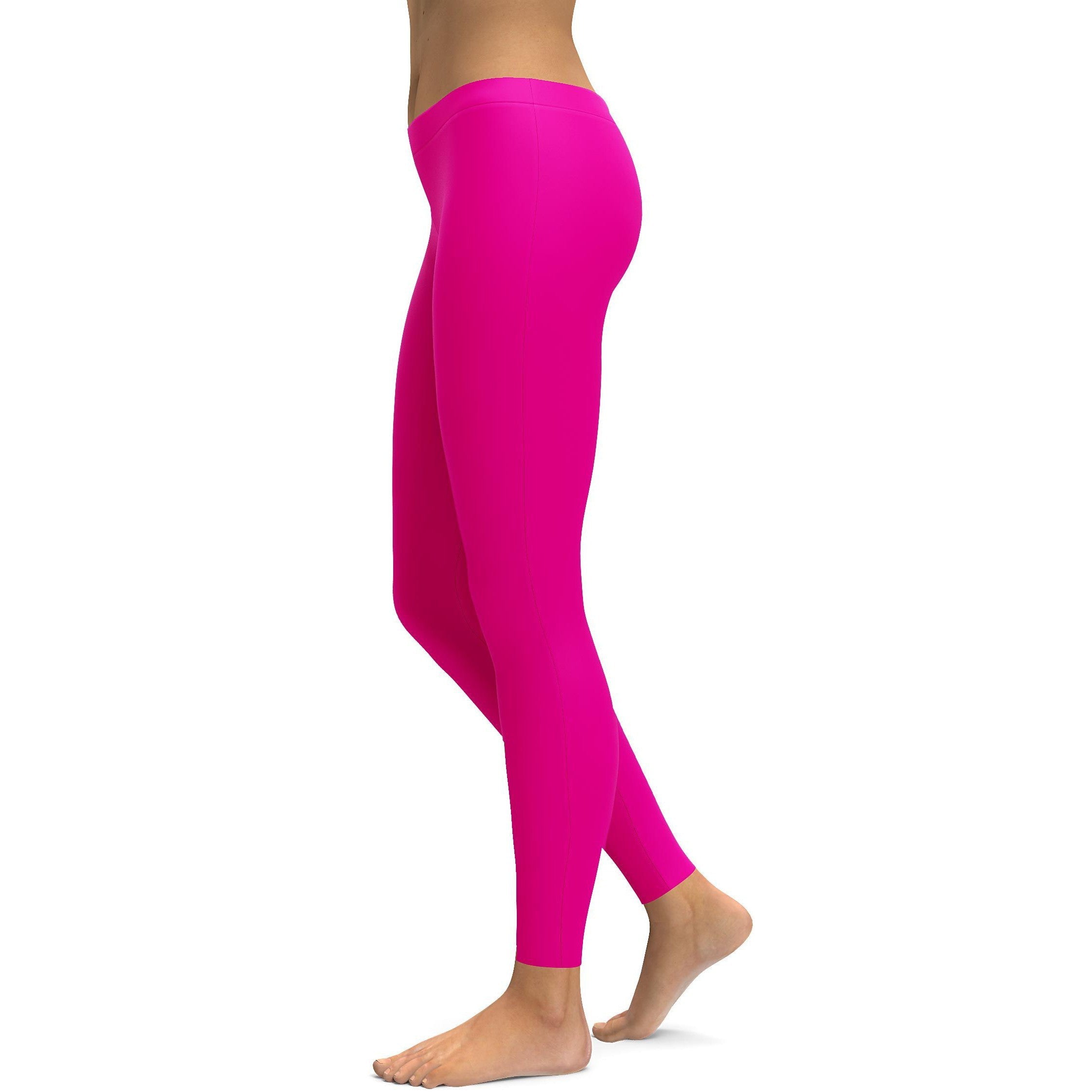 Women's hot pink leggings front view
