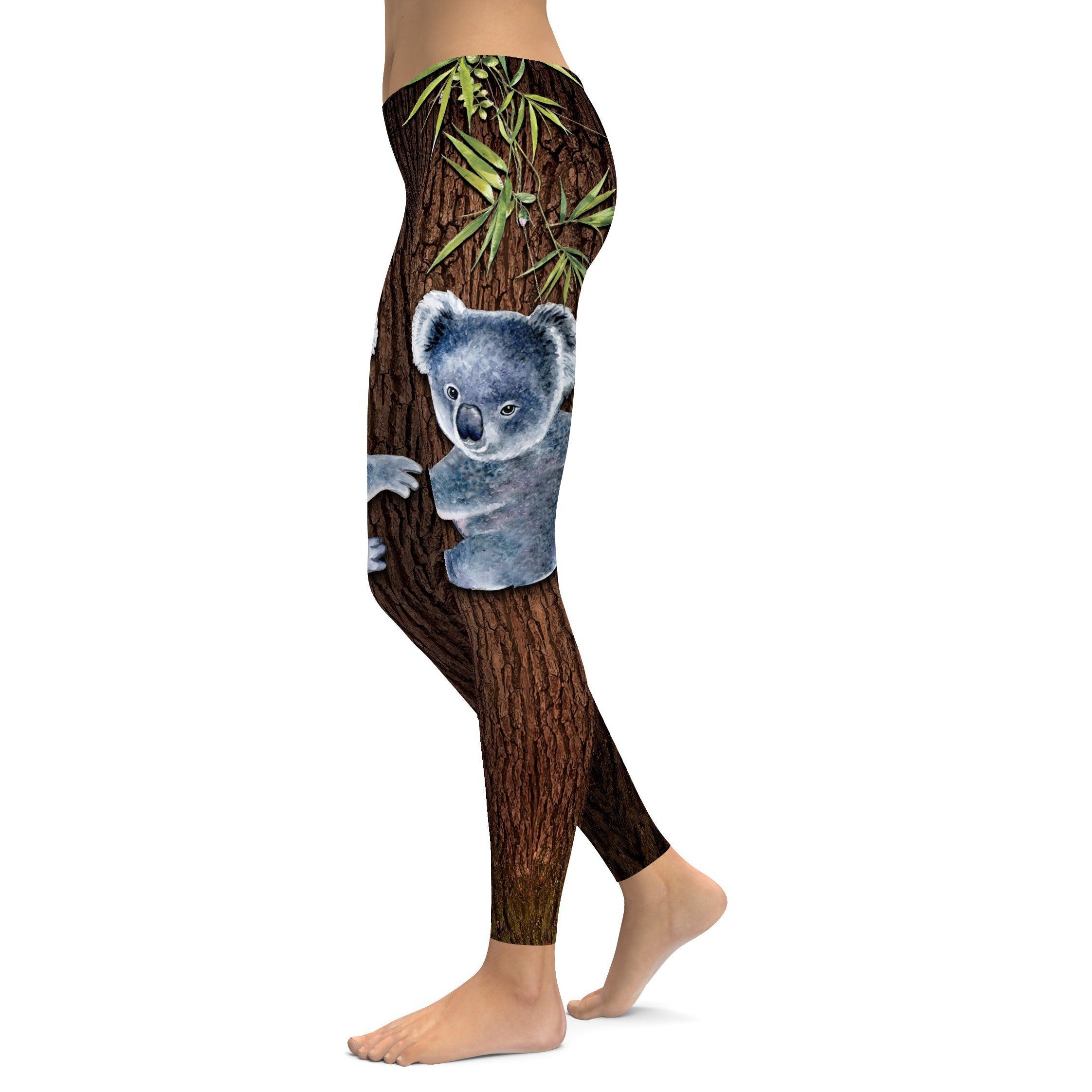 Women's koala pattern leggings front view