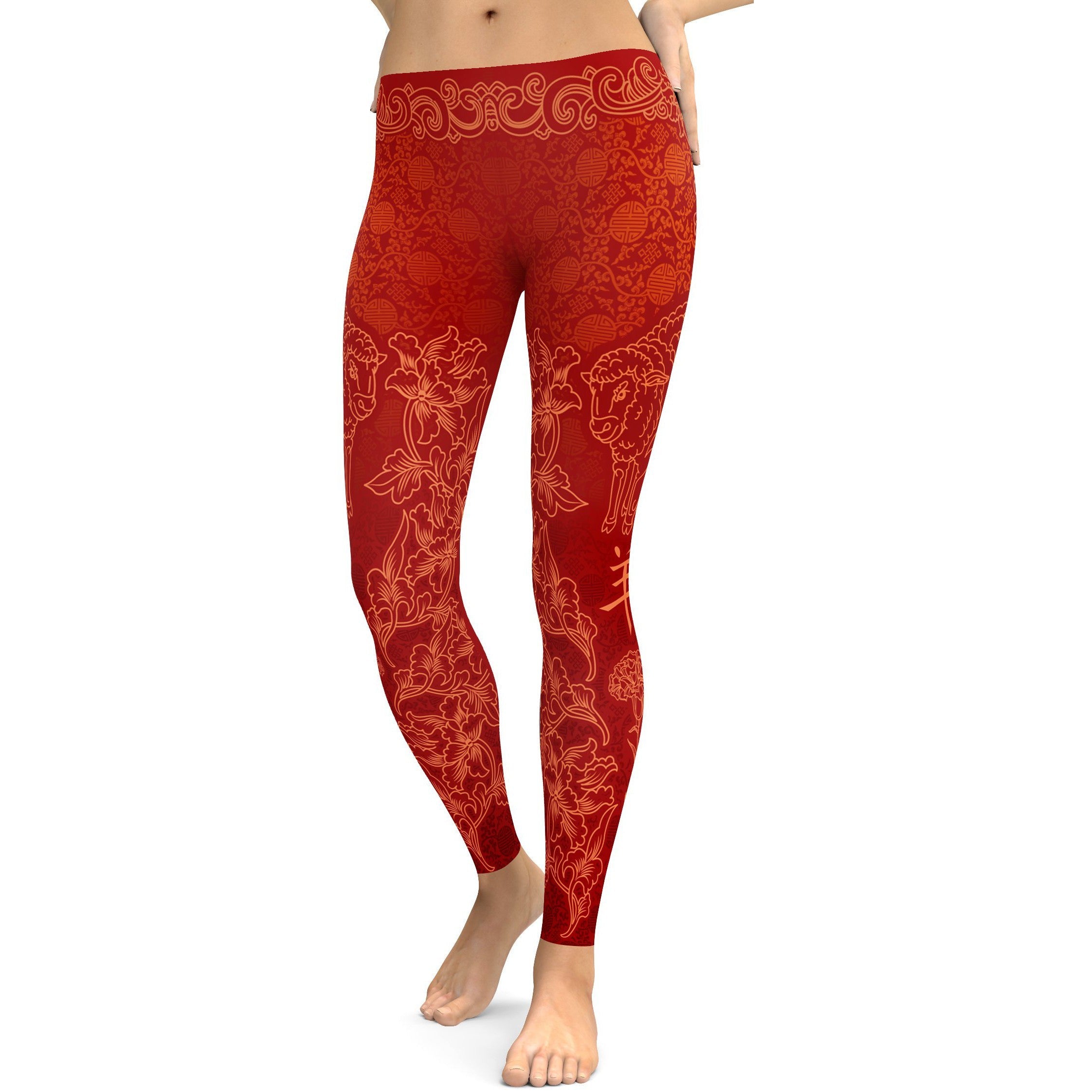 Chinese Zodiac Sheep Leggings - GearBunch Leggings / Yoga Pants